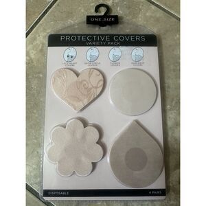 Set Of 4 Protective Nipple Covers Nude Fun Shapes Plunge Neck Strapless